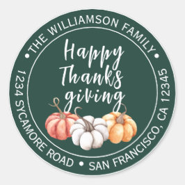Erntedank Familienname Rücksendeadresse Grün Runder Aufkleber