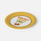 Erntedank "Family Food Fun Türkei" Pappteller (Schrägansicht)