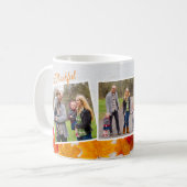 Erntedank Family Foto Elegant Dankbar gesegnet Kaffeetasse (Vorderseite Links)