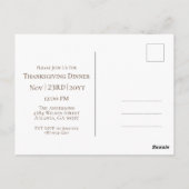 Erntedank Family Foto Moderne Einladung Postkarte (Rückseite)