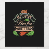 Erntedank Family Motif - Leftovers sind für Schlus Weinetikett (Einzelnes Label)