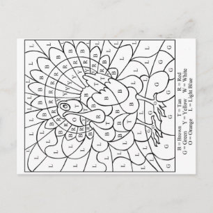 Erntedank Farbe nach Buchstaben Feiertagspostkarte