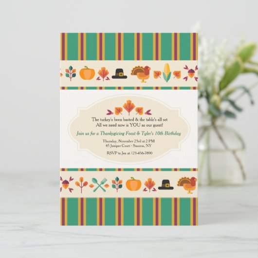 Erntedank fasst Einladung ein (Stehend Vorderseite)