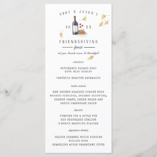 Erntedank Fee Custom Dinner Menü Menükarte