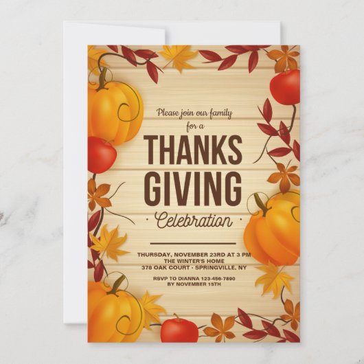 Erntedank Feier Einladung (Vorderseite)