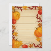 Erntedank Feier Einladung (Rückseite)