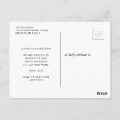 Erntedank-Feiertage-Umlaufankündigung Postkarte (Rückseite)