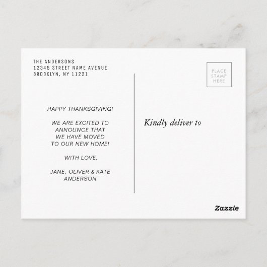 Erntedank-Feiertage-Umlaufankündigung Postkarte (Rückseite)