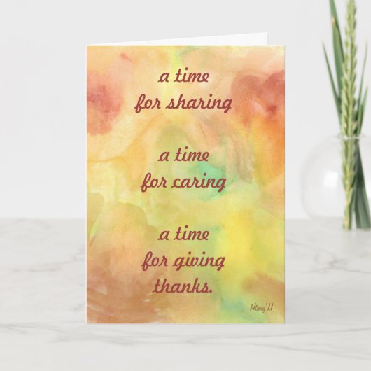 Erntedank Feiertagskarte (Vorderseite)