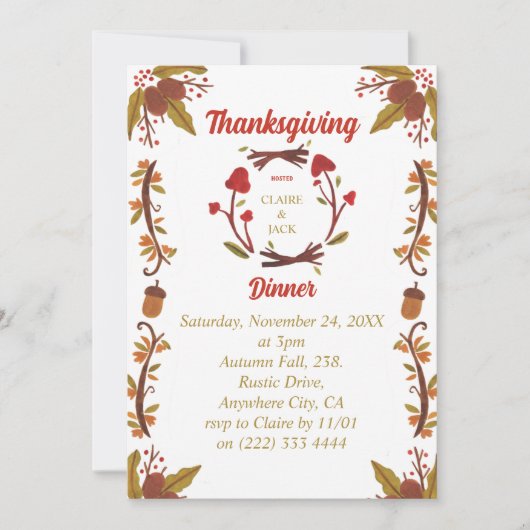 Erntedank Feiertagskarte (Vorderseite)