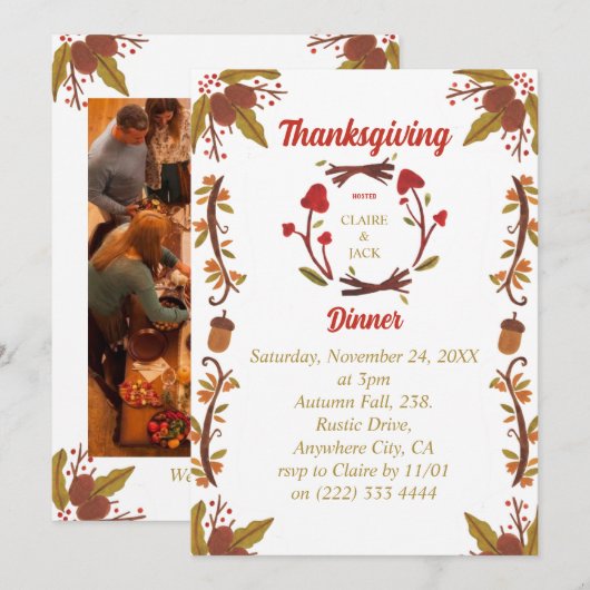 Erntedank Feiertagskarte (Vorne/Hinten)