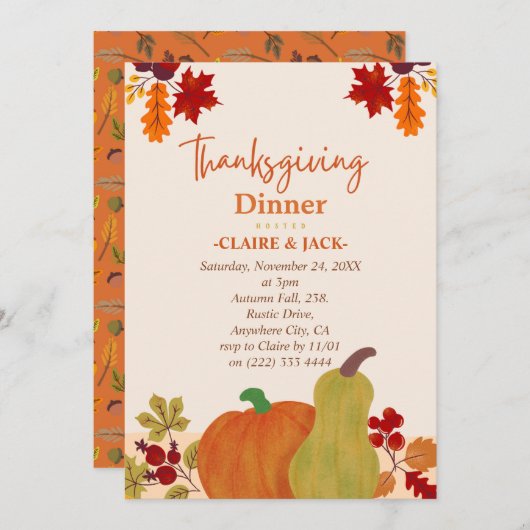 Erntedank Feiertagskarte (Vorne/Hinten)