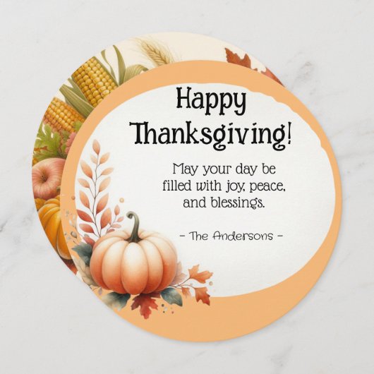 Erntedank Feiertagskarte (Vorne/Hinten)