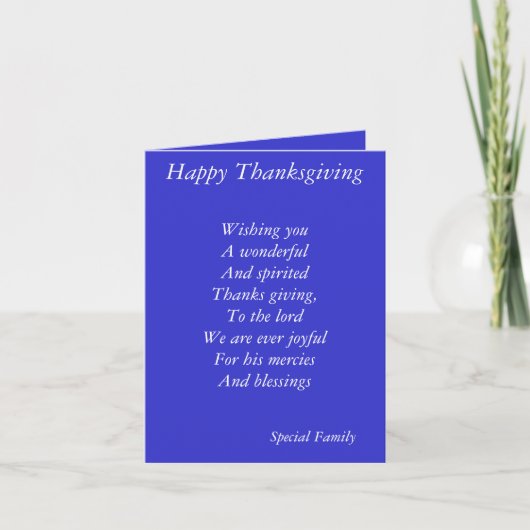 Erntedank Feiertagskarte (Vorderseite)