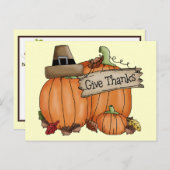 Erntedank Feiertagspostkarte (Vorne/Hinten)