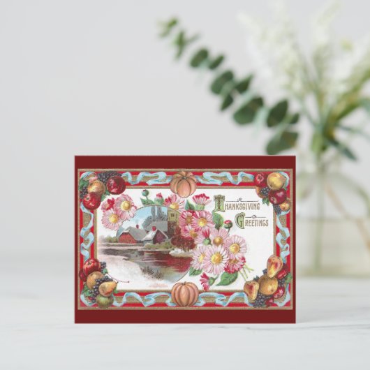 Erntedank Feiertagspostkarte (Stehend Vorderseite)