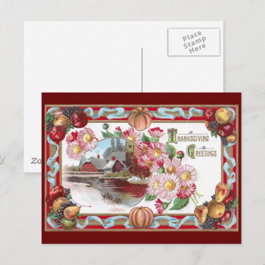 Erntedank Feiertagspostkarte (Vorne/Hinten)