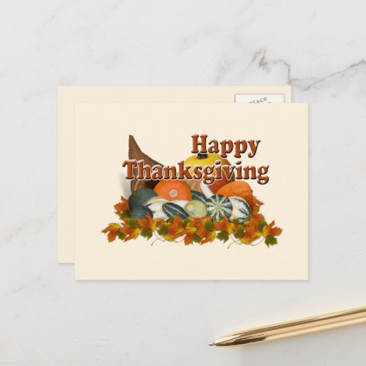 Erntedank Feiertagspostkarte (Vorderseite/Rückseite Beispiel)