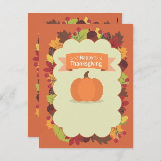 Erntedank Feiertagspostkarte (Vorne/Hinten)