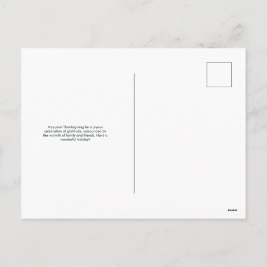 Erntedank Feiertagspostkarte (Rückseite)