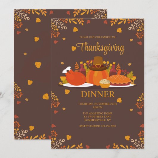 Erntedank Fest Einladung (Vorne/Hinten)