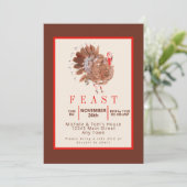 Erntedank Fest Wasserfarbe Türkei Einladung (Stehend Vorderseite)