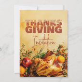 Erntedank Festessen Abendessen Herbsternte Einladung (Rückseite)