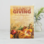 Erntedank Festessen Abendessen Herbsternte Einladung (Stehend Vorderseite)