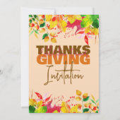 Erntedank Festessen Abendessen Herbsternte Einladung (Rückseite)