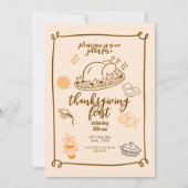 Erntedank Festmahl Rustikales Herbstessen Einladung (Vorderseite)