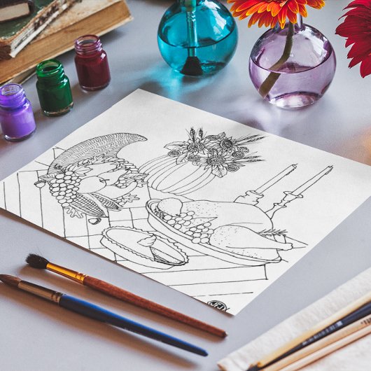 Erntedank Festmahlzeit Postkarte