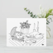 Erntedank Festmahlzeit Postkarte (Stehend Vorderseite)