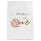 Erntedank First Geburtstag Danke Pumpkin Mittlere Geschenktüte (Vorderseite)