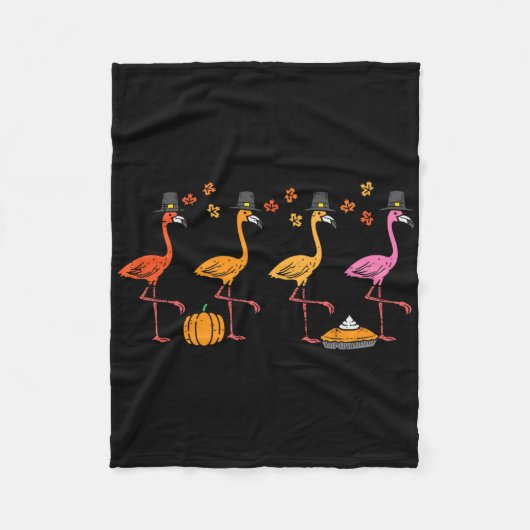 Erntedank Flamingos Funny Herbst Herbstvogel Männe Fleecedecke (Vorderseite)