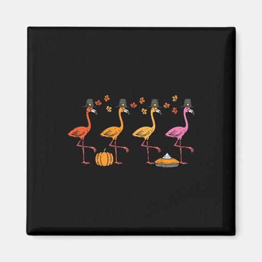 Erntedank Flamingos Funny Herbst Herbstvogel Männe Magnet (Vorne)