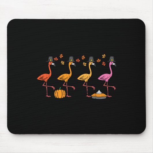 Erntedank Flamingos Funny Herbst Herbstvogel Männe Mousepad (Vorne)