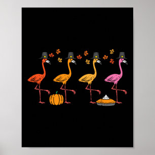 Erntedank Flamingos Funny Herbst Herbstvogel Männe Poster