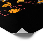 Erntedank Flamingos Funny Herbst Herbstvogel Männe Poster (Ecke)