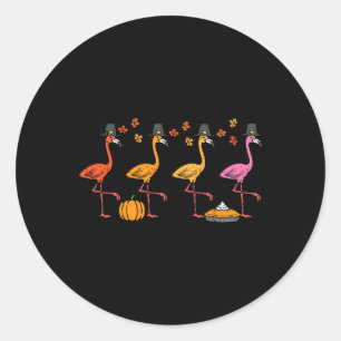 Erntedank Flamingos Funny Herbst Herbstvogel Männe Runder Aufkleber