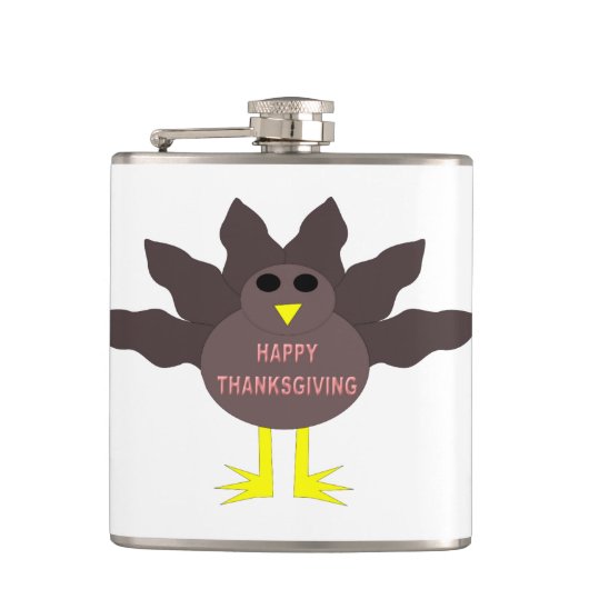 Erntedank Flasche mit Türkei Flachmann (Vorderseite)