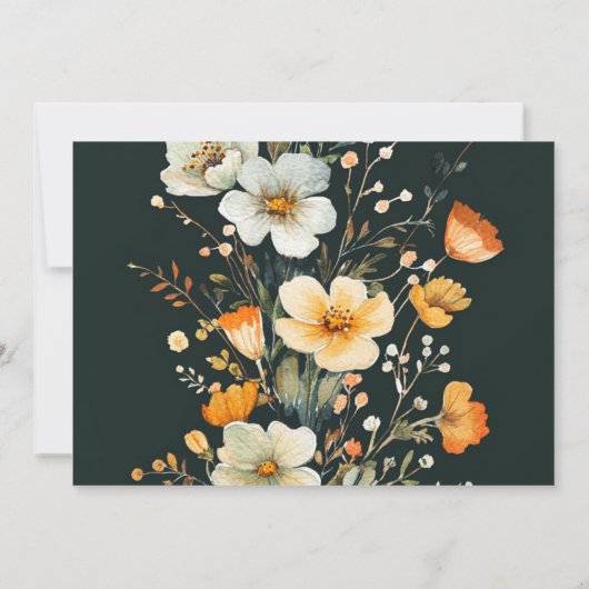 Erntedank Floral Rustikales Friendsgiving Dinner Einladung (Rückseite)