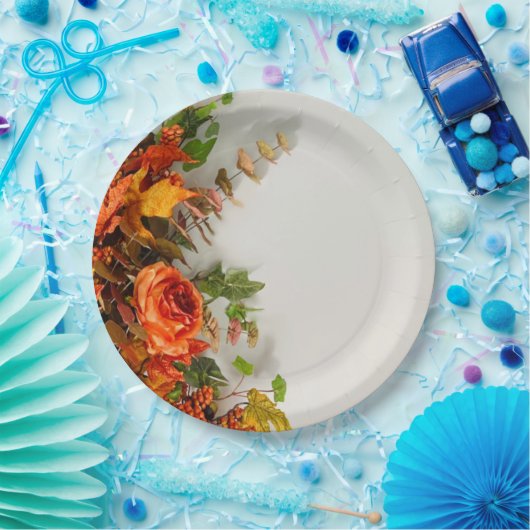 Erntedank Florals Papierplatte Pappteller (Party)