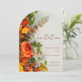 Erntedank Florals Urlaubskarte Einladung (Stehend Vorderseite)