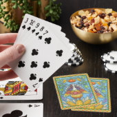 ERNTEDANK FOLART TURKEY & CORN PLAYING CARDS SPIELKARTEN (In Situ)