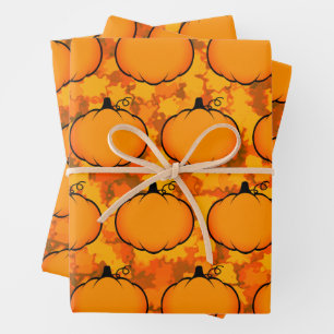 Erntedank Foliage Pumpkin Zeichnend Geschenkpapier Set