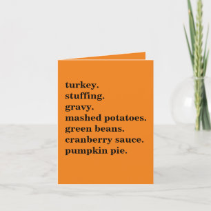 Erntedank Food Dinner Liste Personalisiert Dankeskarte