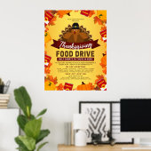 Erntedank Food Drive Wohltätigkeit Fundraiser Poster (Heimbüro)