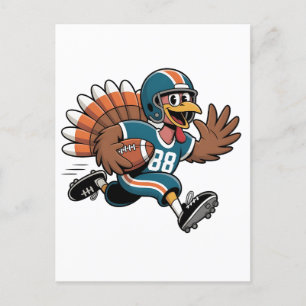 Erntedank Football Turkey Fantasy Football Einladungspostkarte