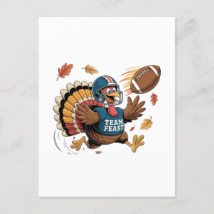 Erntedank Football Turkey Fantasy Football Feiertagspostkarte