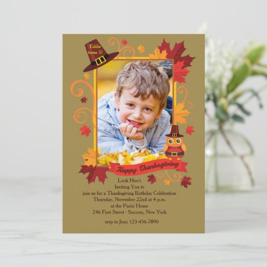 Erntedank Foto Frame Einladung (Stehend Vorderseite)